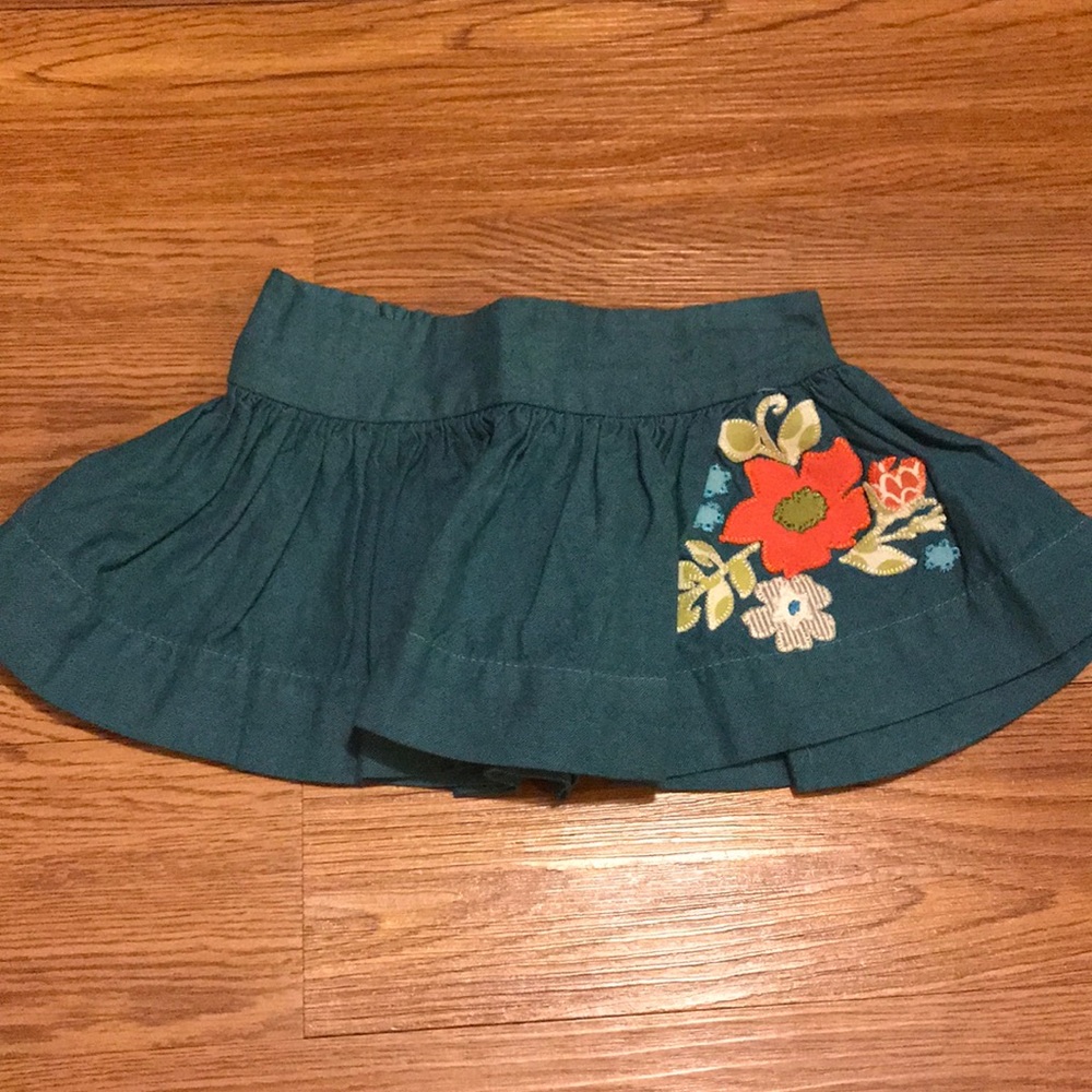 Teal persnickety skirt.